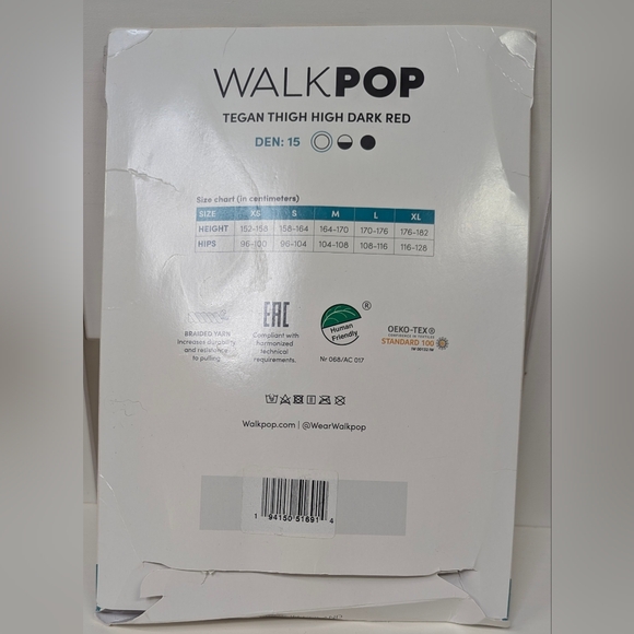 ​❤️ Valentine’s Day WalkPop Tegan Back Seam Thigh Highs Dark Red Lace L/4 - Picture 2 of 3